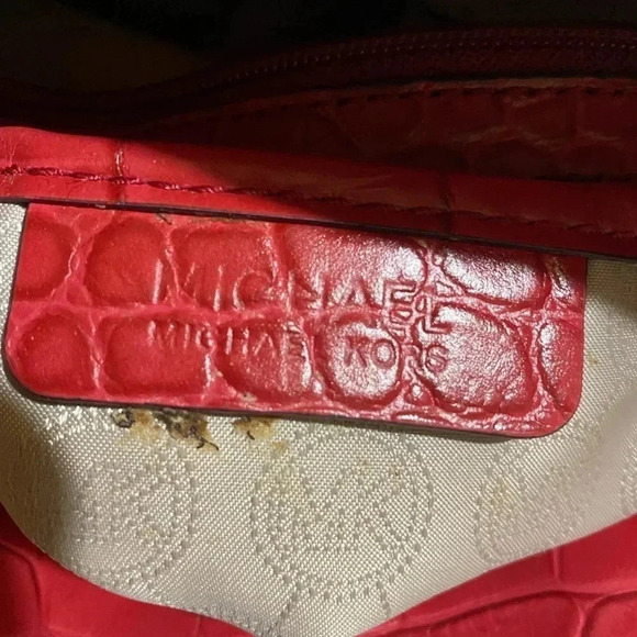 Michael kors red  leather satchel handbag - Picture 13 of 14